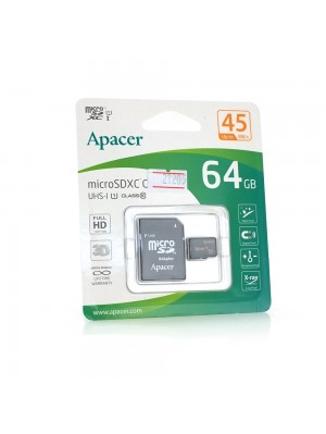 Карта памяти Apacer  microSDHC Class 10 UHS-I, 64GB