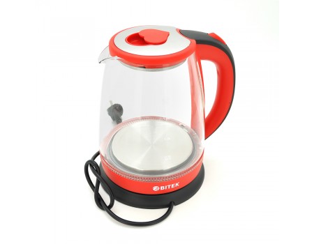 Електричний чайник BITEK BT-3110, з підсвічуванням, 2400W, 1.8L, Red