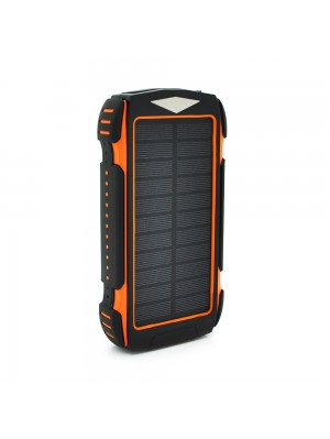 Портативная батаеря (повербанк) PD18W 30000mAh Solar, flashlight, Input:5V/2A/3A(Type-C, micro USB, Lightning), Output:5V/2A/3A(2xUSB,Type-C),rubberized case,Orange