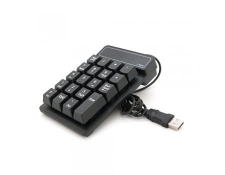 Цифрова клавіатура USB для ноутбука, довжина кабеля 150см, (135х85х33 мм) Black, 19к