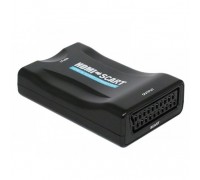 Конвертер HDMI (тато) на SCART (мама), 5V / 2A + перехідник, Black