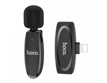 Микрофон-петличка HOCO L15 Lightning Crystal Lavalier Wireless Digital Microphone Black