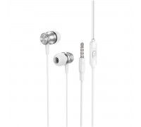 Навушники BOROFONE BM75 Platinum metal universal earphones with microphone Silver
