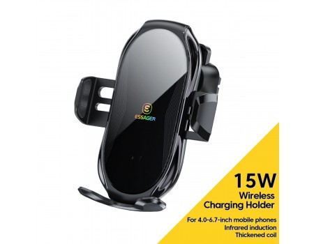 Тримач для мобільного Essager Premium Electric Phone Wireless Charger Bracket  black (EZJCFK-ZP01)