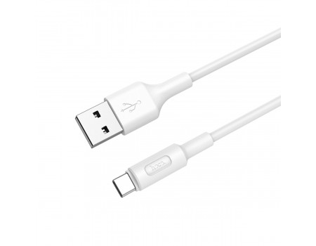 Кабель HOCO X25 USB to Type-C 2A, 1m, PVC, PVC connectors, White