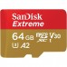 microSDXC (UHS-1 U3) SanDisk Extreme A2 64Gb class 10 V30 (R170MB/s,W80MB/s) (adapter SD)