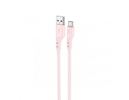 Кабель HOCO X97 Crystal color silicone charging data cable Type-C light pink