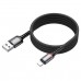 Кабель BOROFONE BU33 USB to iP 2.4A, 1.2m, nylon, aluminum connectors, light indicator, Black