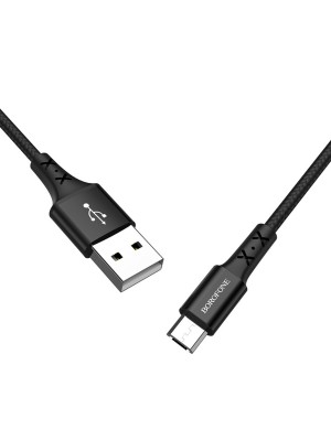 Кабель BOROFONE BX20 USB to Micro 2A, 1m, nylon, TPE connectors, Black