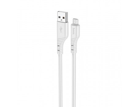 Кабель HOCO X97 Crystal color silicone charging data cable Micro light gray