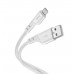 Кабель HOCO X97 Crystal color silicone charging data cable Micro light gray