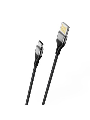 Кабель BOROFONE BU11 USB to Type-C 2.4A, 1.2m, nylon, aluminum connectors, double-sided USB, Black