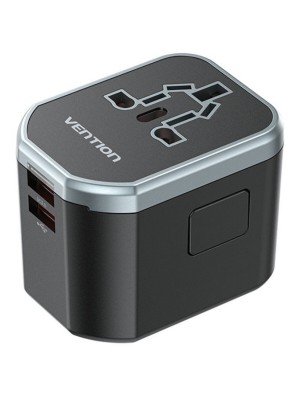 Зарядное устройство Vention 3-Port USB (C+A+A) Universal Travel Adapter (20W/18W/18W) Black (FJCB0)