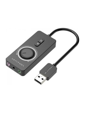 Адаптер  Vention USB 2.0 External Stereo Sound Adapter with Volume Control 0.15M Black ABS Type (CDRBB)
