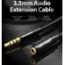 Кабель Vention Cotton Braided 3.5mm Audio Extension Cable 2M Black Metal Type (VAB-B06-B200-M)