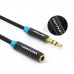 Кабель Vention Cotton Braided 3.5mm Audio Extension Cable 2M Black Metal Type (VAB-B06-B200-M)