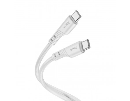 Кабель HOCO X97 Crystal color 60W silicone charging data cable Type-C to Type-C light gray