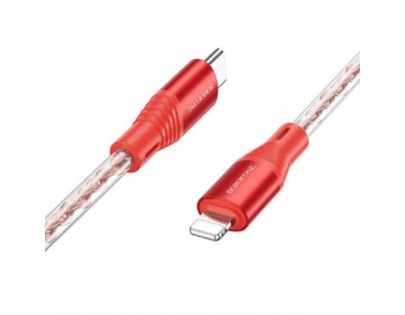 Кабель BOROFONE BX96 Ice crystal PD silicone charging data cable iP Red