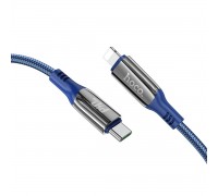 Кабель HOCO S51 Type-C to iP 20W, 1,2m, nylon, zinc+TPE connectors, Blue