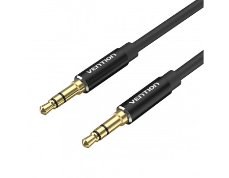 Кабель Vention 3.5mm Male to Male Audio Cable 1.5M Black Aluminum Alloy Type (BAXBG)
