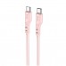 Кабель HOCO X97 Crystal color 60W silicone charging data cable Type-C to Type-C light pink