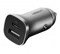 Автомобільний зарядний пристрій UGREEN CD130 Dual USB Car Charger (Space Gray) (UGR-30780)