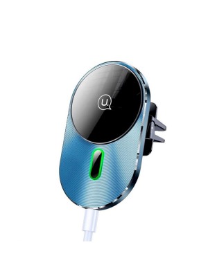 Держатель для мобильного Usams US-CD170 Magnetic Car Wireless Charging Phone Holder (Air Vent) 15W (With Magnetic Ring)