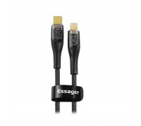 Кабель Essager Interstellar Transparent Design USB Разъемы Cable Type C to Lightning 2m black (EXCTL-XJA01-P)