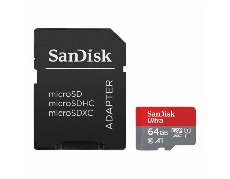 microSDXC (UHS-1) SanDisk Ultra 64Gb class 10 A1 (140Mb/s) (adapter SD)