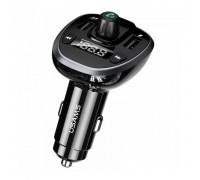 Автомобильное зарядное устройство с FM-модулятором Usams US-CC115 C21 Dual USB 3.4A Digital Display Wireless FM Car Charger Black