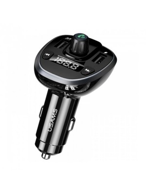 Автомобільний зарядний пристрій з FM-модулятором Usams US-CC115 C21 Dual USB 3.4A Digital Display Wireless FM Car Charger Black