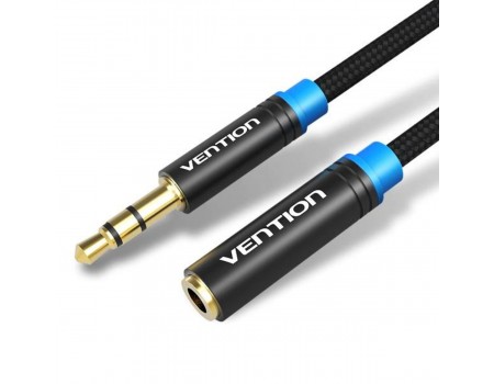 Кабель Vention Cotton Braided 3.5mm Audio Extension Cable 3M Black Metal Type (VAB-B06-B300-M)