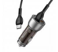 Автомобильное зарядное устройство HOCO NZ8 Sprinter 43W dual port PD25W+QC3.0 car charger set(Type-C to Type-C) Brown