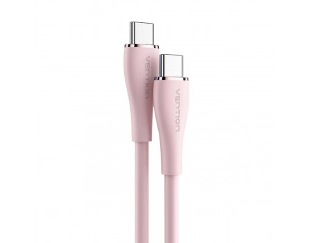 Кабель Vention USB 2.0 C Male to C Male 5A Cable 1.5M Pink Silicone Type (TAWPG)