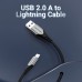 Кабель Vention USB 2.0 A Lightning Cable 2M Gray Aluminum Alloy Type (LABHH)