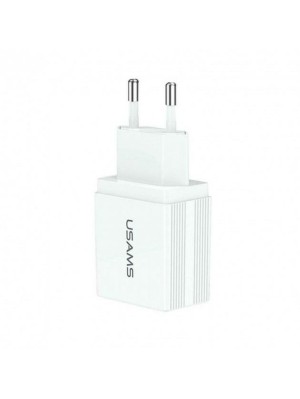 Сетевое зарядное устройство для Usams US-CC090 T24 2.1A Dual USB Travel Charger (EU) White