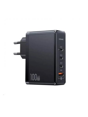 Сетевое зарядное устройство для Usams US-CC163 T50 100W 4 Ports ACCC GaN Fast Charger (EU) Black