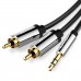 Кабель Vention 3.5mm Male to 2RCA Male Audio Cable 1M Black Metal Type (BCFBF)
