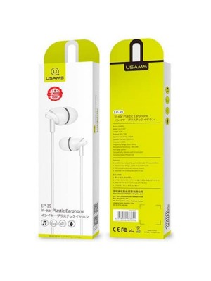 Наушники Usams EP-39 In-ear Plastic Earphone 1.2M White