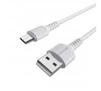 Кабель BOROFONE BX16 USB to Micro 2A, 1m, PVC, TPE connectors, White
