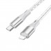 Кабель BOROFONE BX96 Ice crystal PD silicone charging data cable iP Gray