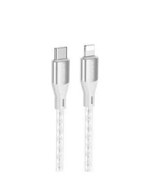 Кабель BOROFONE BX96 Ice crystal PD silicone charging data cable iP Gray