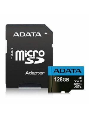 microSDXC (UHS-1) A-DATA Premier 128Gb Class 10 А1 (R-100Mb/s)  (adapter SD)