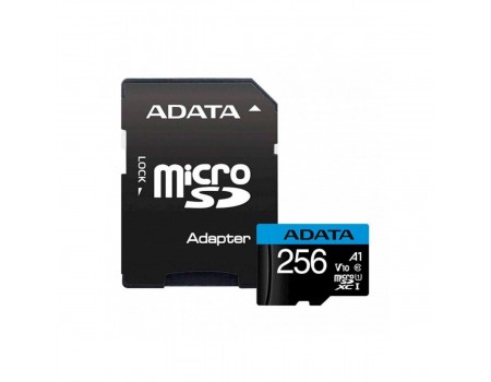 microSDXC (UHS-1) A-DATA Premier 256Gb Class 10 А1 (R-100Mb/s)  (adapter SD)