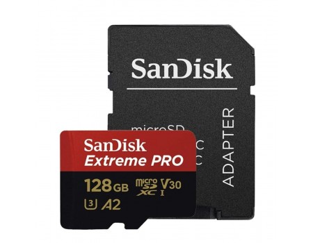 microSDXC (UHS-1 U3) SanDisk Extreme Pro A2 128Gb class 10 V30 (R200MB/s,W90MB/s) (adapter)