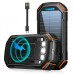 Универсальная мобильная батарея Solar power bank 20000mAh PN-W23 IPX4 |2USB/Type-C/lightning, 15W/3A, Qi|