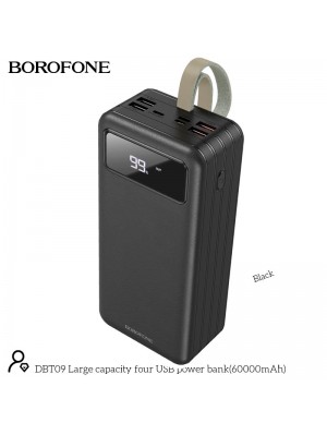 Универсальная мобильная батарея BOROFONE Large capacity four USB power bank DBT09 60000mAh |4USB/Type-C/Lightning|