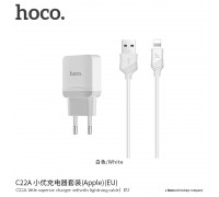 Зарядное устройство сетевое HOCO Lightning cable C22A |1USB, 2.4А|