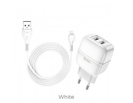 Зарядное устройство сетевое HOCO Lightning cable Highway C77A |2USB, 2.4A|