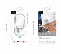 Зарядное устройство сетевое KONI STRONG Type-C cable K3(T) |1USB, 2.1A, 10.5W|